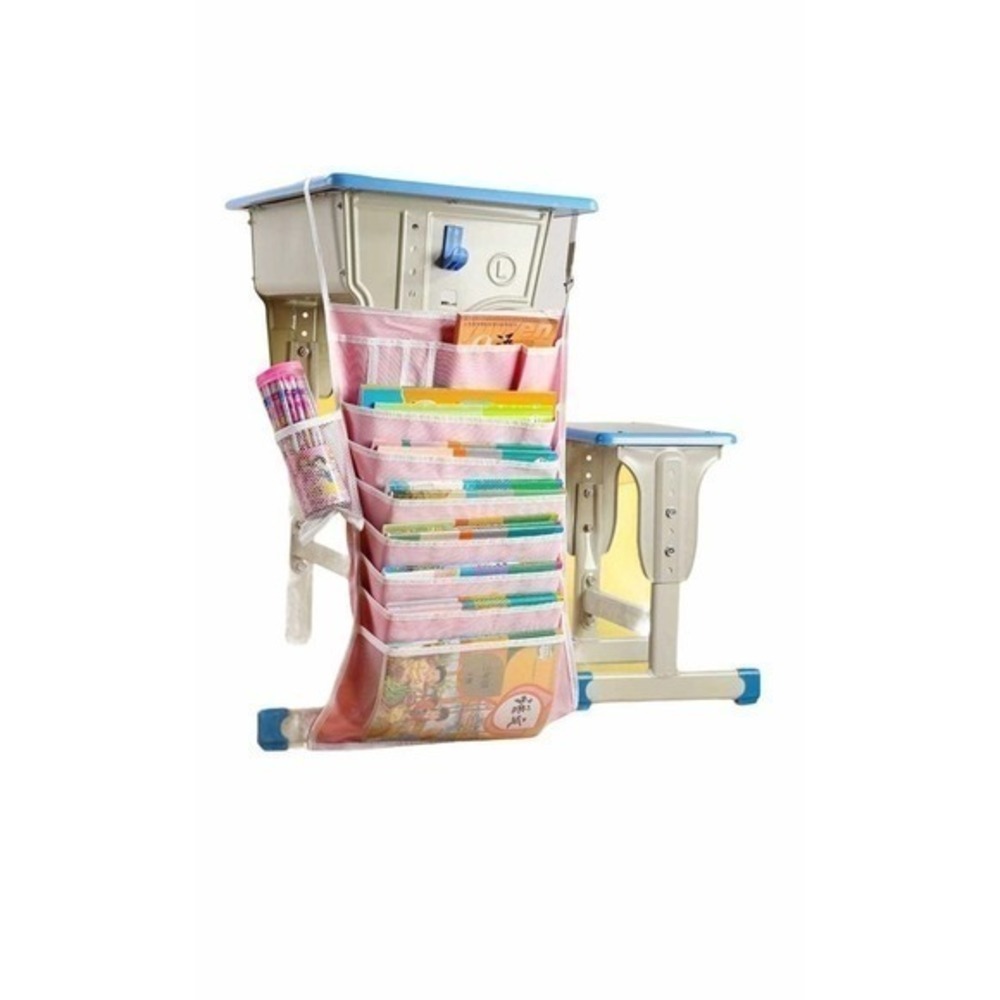 Multi-Pocket Hanging Book Bag‎ Pink